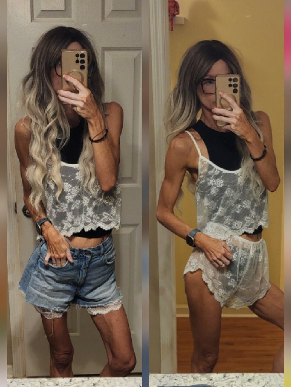 90's Vibes Lace Slip Shorts And Matching Cami Set